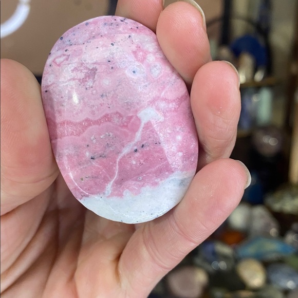 Light Pink Rhodonite Palm Stone - Picture 3 of 5